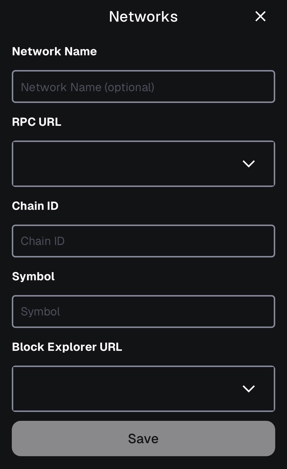 Add network manually